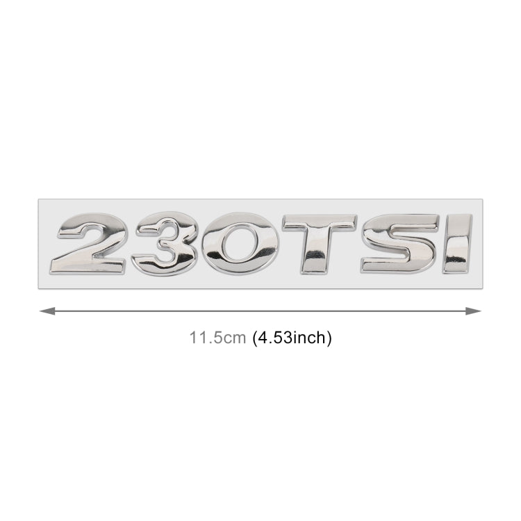 Car 230TSI Pattern 3D Metal Personalized Decorative Stickers, Size: 11.5x2.5x0.5cm (Silver) - 3D Metal Sticker by buy2fix | Online Shopping UK | buy2fix