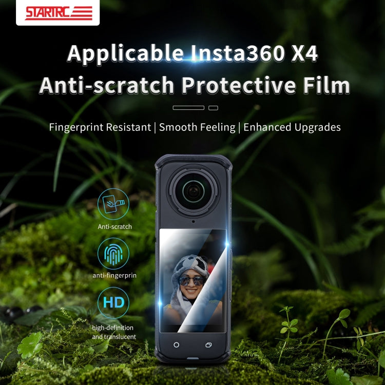 For Insta360 X4 STARTRC 2pcs HD Tempered Glass Film (Black) - Protective Film & Stickers by STARTRC | Online Shopping UK | buy2fix