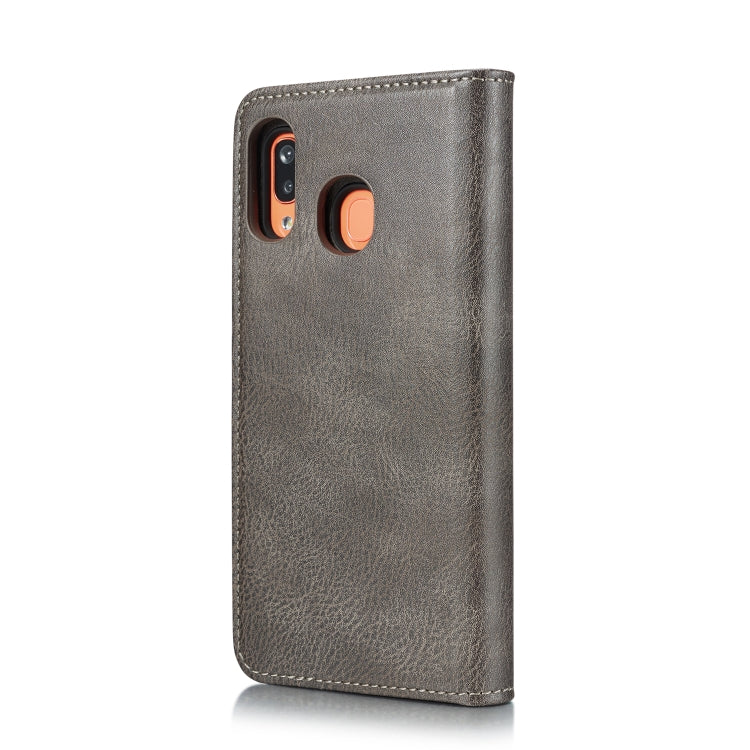 For Galaxy A20 & A30 & M10s DG.MING Crazy Horse Texture Flip Detachable Magnetic Leather Case with Holder & Card Slots & Wallet(Gray) - Galaxy Phone Cases by DG.MING | Online Shopping UK | buy2fix