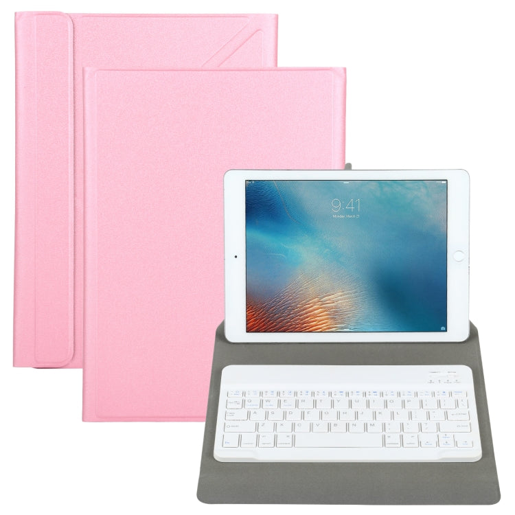 Universal Detachable Bluetooth Keyboard + Leather Tablet Case without Touchpad for iPad 9-10 inch, Specification:White Keyboard(Pink) - Universal by buy2fix | Online Shopping UK | buy2fix