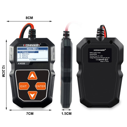 KONNWEI KW208 Car TFT Color Screen Battery Tester Support 8 Languages - Code Readers & Scan Tools by KONNWEI | Online Shopping UK | buy2fix