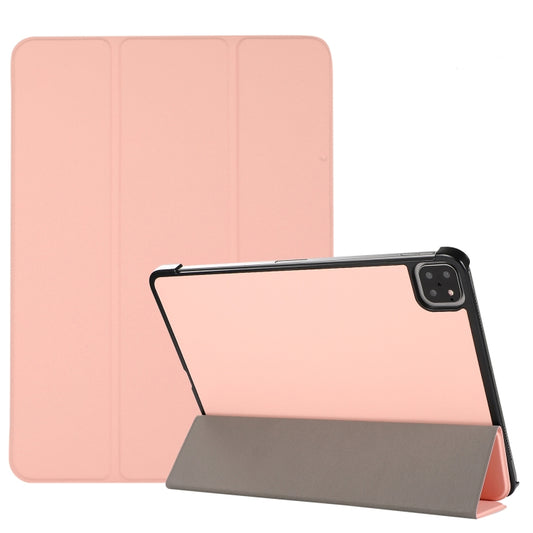 3-folding Skin Texture Horizontal Flip TPU + PU Leather Case with Holder For iPad Air 11 2024 / 2022 / 2020 10.9 (Pink) - iPad Air (2022) / (2020) 10.9 Cases by buy2fix | Online Shopping UK | buy2fix