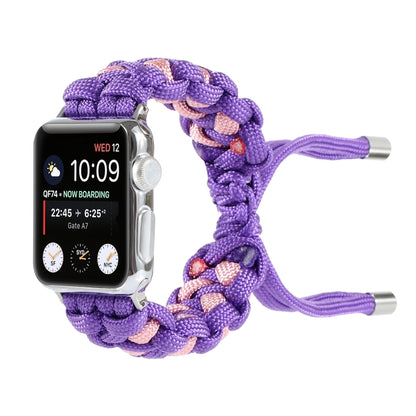 Braided Umbrella Cord Watch Band For Apple Watch Ultra 49mm&Watch Ultra 2 49mm / Series 9&8&7 45mm / SE 3&SE 2&6&SE&5&4 44mm / 3&2&1 42mm(Purple) - Watch Bands by buy2fix | Online Shopping UK | buy2fix