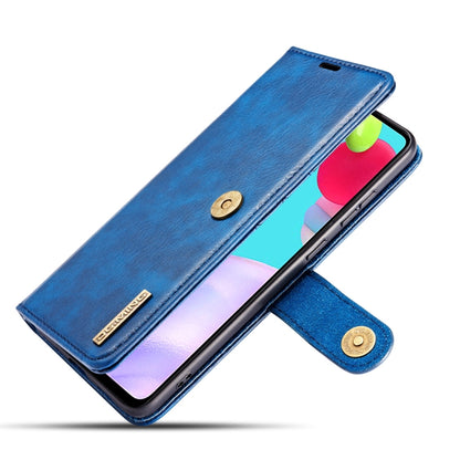 For Samsung Galaxy A52 5G / 4G DG.MING Crazy Horse Texture Flip Detachable Magnetic Leather Case with Holder & Card Slots & Wallet(Blue) - Galaxy Phone Cases by DG.MING | Online Shopping UK | buy2fix