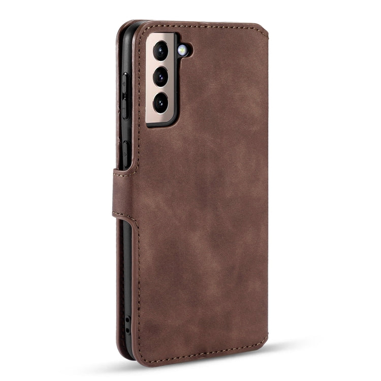 For Samsung Galaxy S21+ 5G DG.MING Retro Oil Side Horizontal Flip Case with Holder & Card Slots & Wallet(Coffee) - Galaxy S21+ 5G Cases by DG.MING | Online Shopping UK | buy2fix