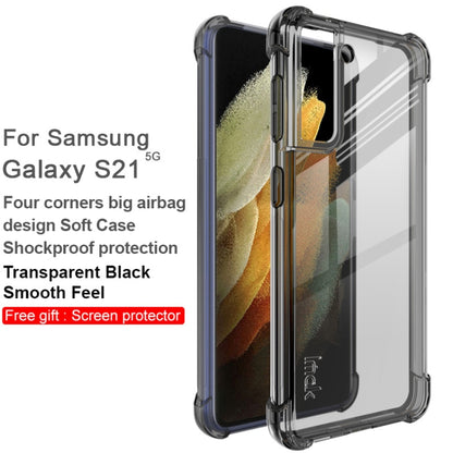 For Samsung Galaxy S21 5G IMAK All-inclusive Shockproof Airbag TPU Case with Screen Protector(Transparent Black) - Galaxy S21 5G Cases by imak | Online Shopping UK | buy2fix