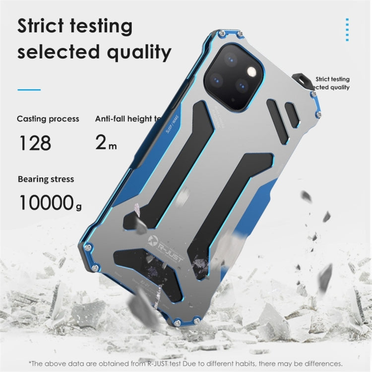 For iPhone 11 R-JUST Shockproof Dustproof Armor Metal Protective Case(Blue) - iPhone 11 Cases by R-JUST | Online Shopping UK | buy2fix