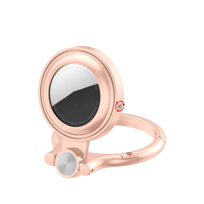 Shockproof Anti-scratch Full Metal Case Cover with Keychain Ring Loop For AirTag(Rose Gold) - Key Chain Series by MOMAX | Online Shopping UK | buy2fix