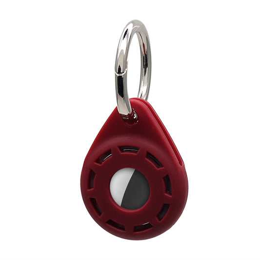 Silica Gel Anti-scratch Shockproof Protective Cover Soft Case with Keychain Ring Loop For AirTag(Wine Red) - Key Chain Series by MOMAX | Online Shopping UK | buy2fix