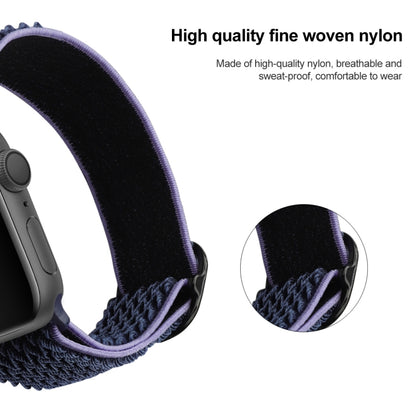 Wave Texture Nylon Watch Band For Apple Watch Ultra 49mm&Watch Ultra 2 49mm / Series 9&8&7 45mm / SE 3&SE 2&6&SE&5&4 44mm / 3&2&1 42mm(Midnight Blue Black) - Watch Bands by buy2fix | Online Shopping UK | buy2fix