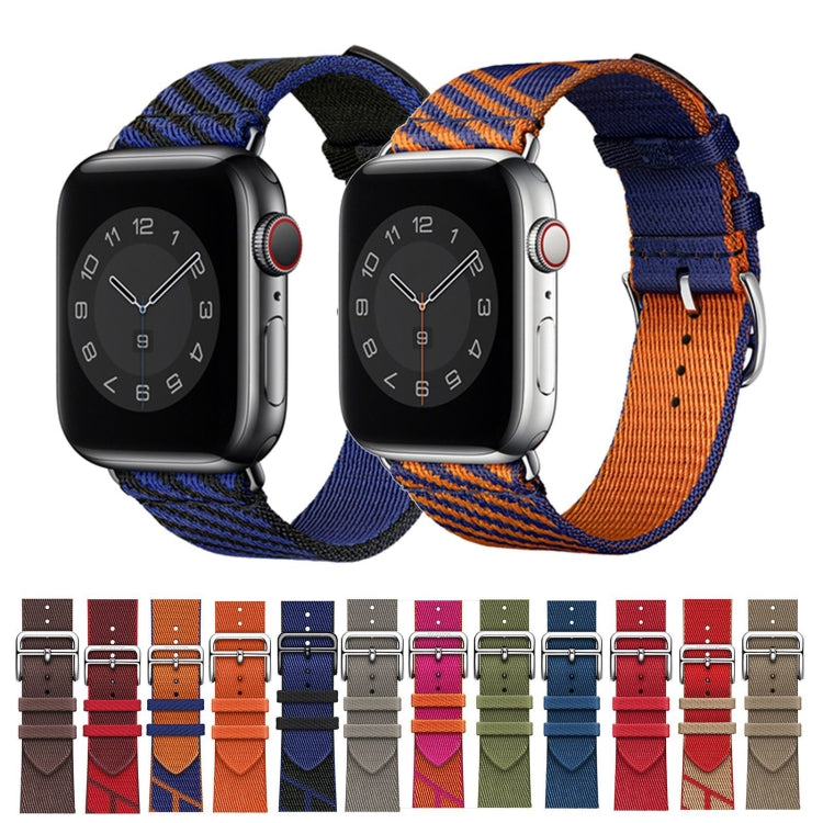 Two-color Nylon Braid Watch Band For Apple Watch Ultra 49mm&Watch Ultra 2 49mm / Series 9&8&7 45mm / SE 3&SE 2&6&SE&5&4 44mm / 3&2&1 42mm(Grey) - Watch Bands by buy2fix | Online Shopping UK | buy2fix