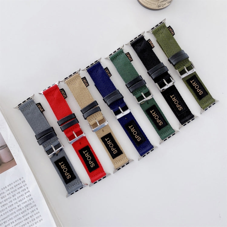 Nylon Watch Band For Apple Watch Ultra 49mm&Watch Ultra 2 49mm / Series 9&8&7 45mm / SE 3&SE 2&6&SE&5&4 44mm / 3&2&1 42mm(Khaki) - Watch Bands by buy2fix | Online Shopping UK | buy2fix