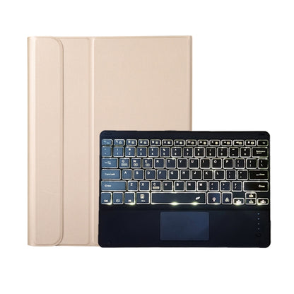 A126-AS For Huawei MatePad Pro 12.6 2021 Sheep Texture Ultra-thin Backlight Bluetooth Keyboard Horizontal Flip Leather Tablet Case with Holder & Touchpad(Gold) - Huawei Keyboard by buy2fix | Online Shopping UK | buy2fix