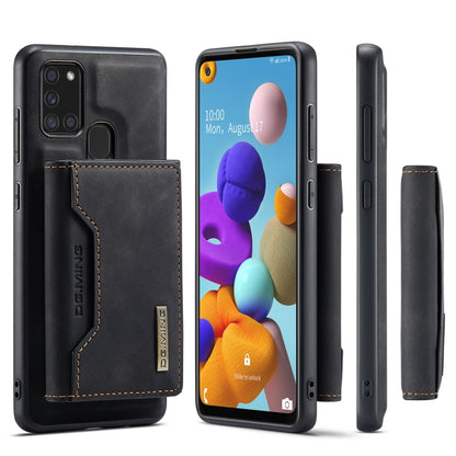 For Samsung Galaxy A21s DG.MING M2 Series 3-Fold Multi Card Bag Back Cover Shockproof Case with Wallet & Holder Function(Black) - Galaxy Phone Cases by DG.MING | Online Shopping UK | buy2fix