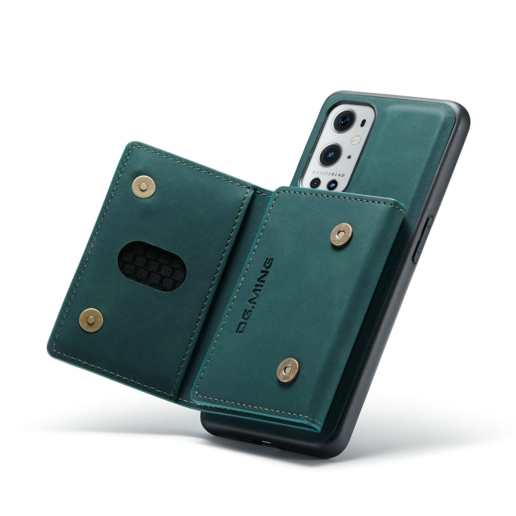 For OnePlus 9 Pro DG.MING M2 Series 3-Fold Multi Card Bag Back Cover Shockproof Case with Wallet & Holder Function(Green) - OnePlus Cases by DG.MING | Online Shopping UK | buy2fix