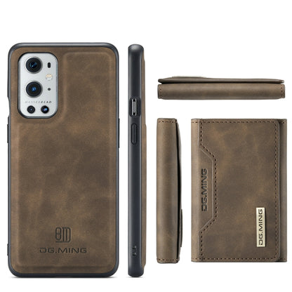 For OnePlus 9 Pro DG.MING M2 Series 3-Fold Multi Card Bag Back Cover Shockproof Case with Wallet & Holder Function(Coffee) - OnePlus Cases by DG.MING | Online Shopping UK | buy2fix