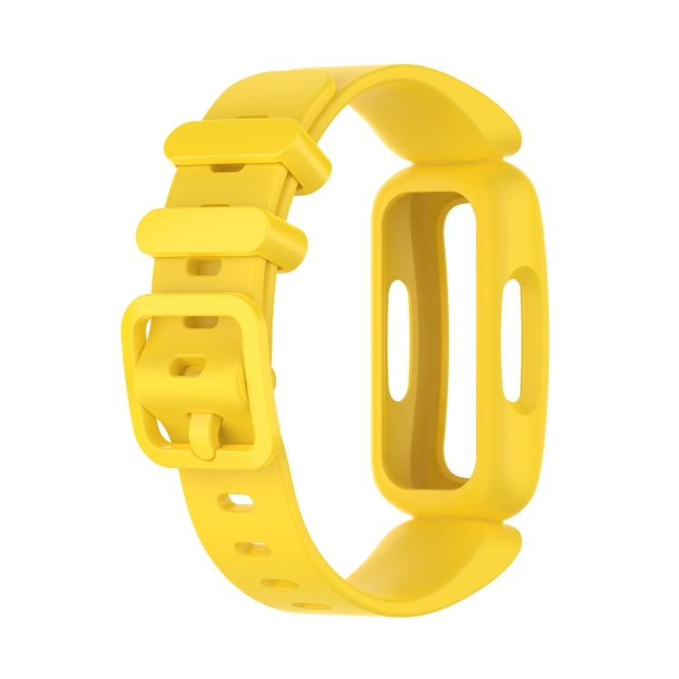 For Fitbit Ace 3 Silicone Integrated Watch Band(Yellow) - Watch Bands by buy2fix | Online Shopping UK | buy2fix