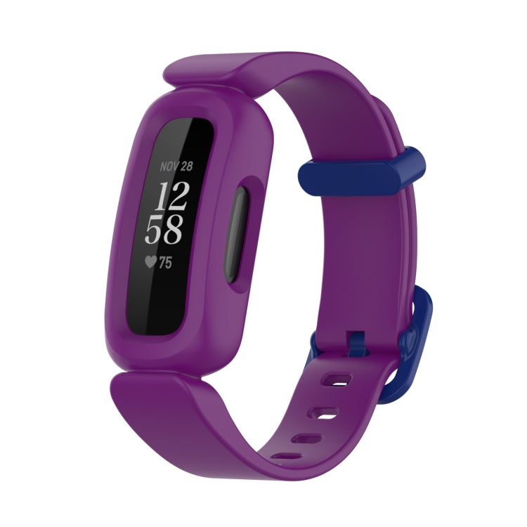 For Fitbit Ace 3 Silicone Integrated Watch Band(Grape Purple Dark Blue Buckle) - Watch Bands by buy2fix | Online Shopping UK | buy2fix
