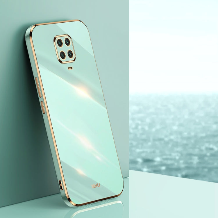 For Xiaomi Redmi Note 9S XINLI Straight Edge 6D Electroplate TPU Phone Case(Mint Green) - Xiaomi Cases by XINLI | Online Shopping UK | buy2fix