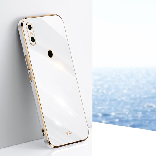 For Xiaomi Mi 8 XINLI Straight 6D Plating Gold Edge TPU Shockproof Case(White) - Xiaomi Cases by XINLI | Online Shopping UK | buy2fix