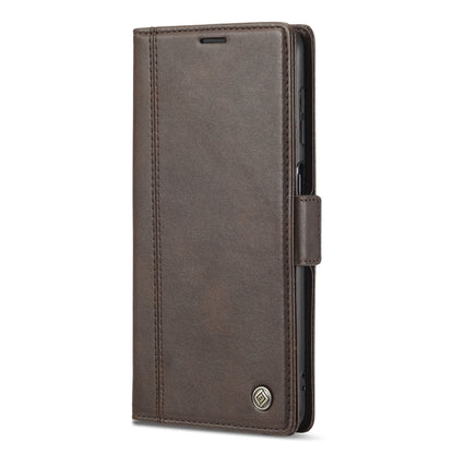 For Samsung Galaxy A22 5G LC.IMEEKE Magnetic Buckle PU + TPU Horizontal Flip Leather Case with Holder & Card Slots & Wallet(Coffee) - Galaxy Phone Cases by LC.IMEEKE | Online Shopping UK | buy2fix