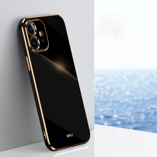 For iPhone 11 XINLI Straight 6D Plating Gold Edge TPU Shockproof Case (Black) - iPhone 11 Cases by XINLI | Online Shopping UK | buy2fix