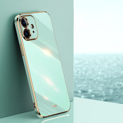 For iPhone 11 XINLI Straight 6D Plating Gold Edge TPU Shockproof Case (Mint Green) - iPhone 11 Cases by XINLI | Online Shopping UK | buy2fix