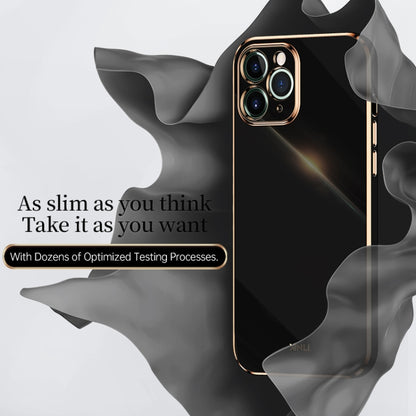For iPhone 11 Pro XINLI Straight 6D Plating Gold Edge TPU Shockproof Case (Cherry Purple) - iPhone 11 Pro Cases by XINLI | Online Shopping UK | buy2fix