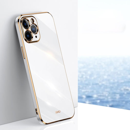 For iPhone 11 Pro XINLI Straight 6D Plating Gold Edge TPU Shockproof Case (White) - iPhone 11 Pro Cases by XINLI | Online Shopping UK | buy2fix