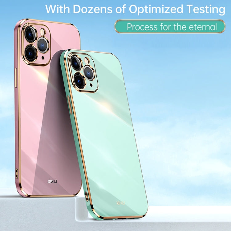 For iPhone 11 Pro Max XINLI Straight 6D Plating Gold Edge TPU Shockproof Case (Mint Green) - iPhone 11 Pro Max Cases by XINLI | Online Shopping UK | buy2fix
