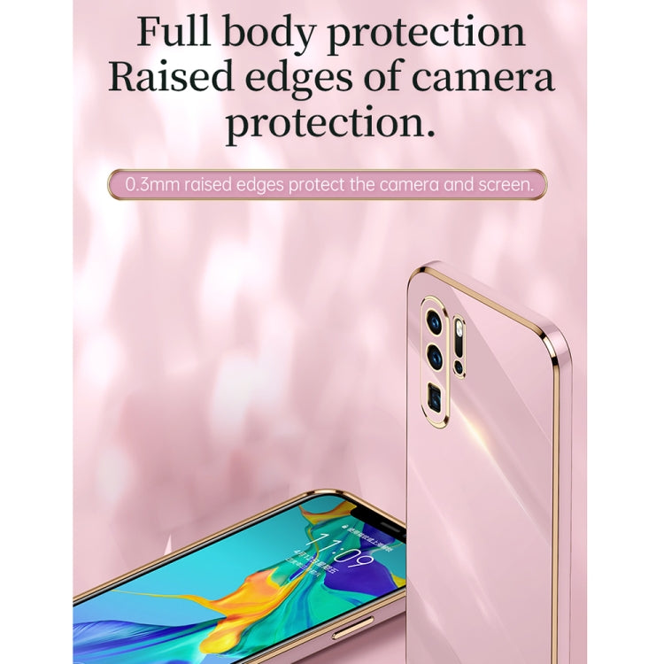 For Huawei P30 Pro XINLI Straight 6D Plating Gold Edge TPU Shockproof Case with Ring Holder(Black) - Huawei Cases by XINLI | Online Shopping UK | buy2fix