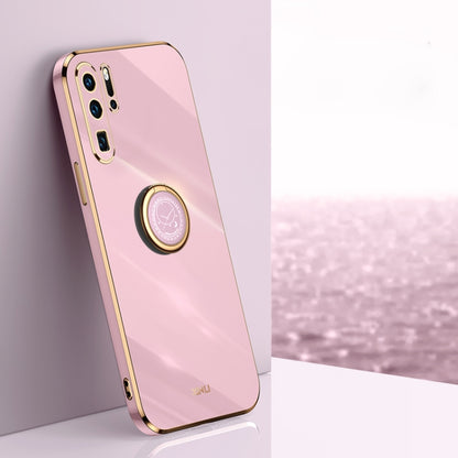 For Huawei P30 Pro XINLI Straight 6D Plating Gold Edge TPU Shockproof Case with Ring Holder(Cherry Purple) - Huawei Cases by XINLI | Online Shopping UK | buy2fix