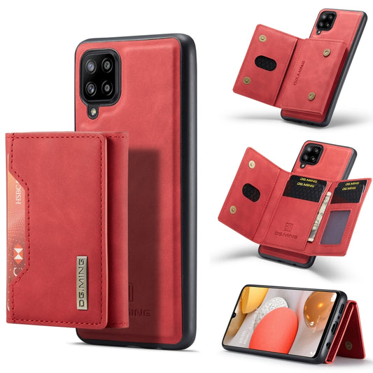 For Samsung Galaxy A42 5G DG.MING M2 Series 3-Fold Multi Card Bag Back Cover Shockproof Case with Wallet & Holder Function(Red) - Galaxy Phone Cases by DG.MING | Online Shopping UK | buy2fix