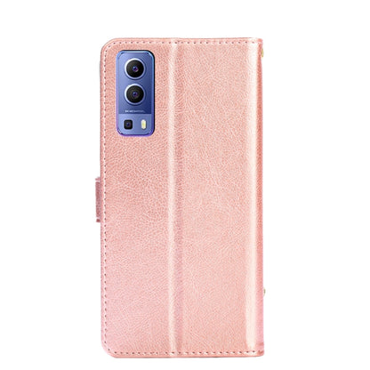 For vivo Y72 5G / iQOO Z3 Zipper Bag PU + TPU Horizontal Flip Leather Case with Holder & Card Slot & Wallet & Lanyard(Rose Gold) - vivo Cases by buy2fix | Online Shopping UK | buy2fix