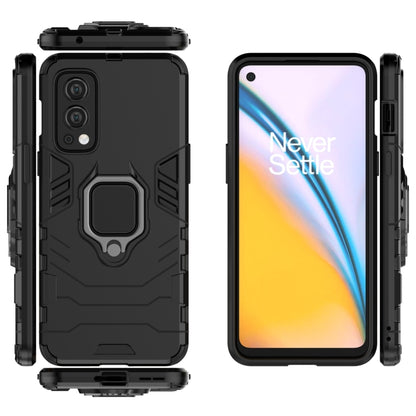 For OnePlus Nord 2 5G PC + TPU Shockproof Protective Case with Magnetic Ring Holder(Black) - OnePlus Cases by buy2fix | Online Shopping UK | buy2fix