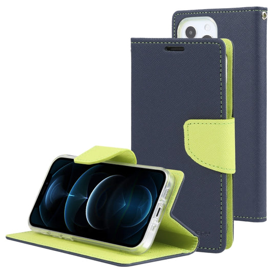 For iPhone 13 Pro Max GOOSPERY FANCY DIARY Cross Pattern Horizontal Flip Leather Case with Holder & Card Slots & Wallet (Navy Blue) - iPhone 13 Pro Max Cases by GOOSPERY | Online Shopping UK | buy2fix