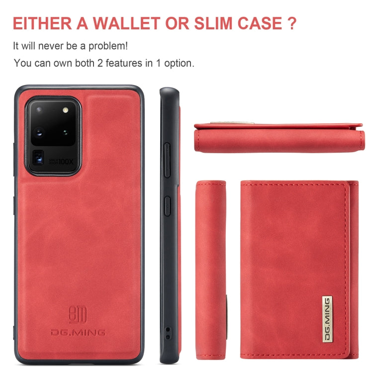 For Samsung Galaxy S20 Ultra DG.MING M1 Series 3-Fold Multi Card Wallet  Back Cover Shockproof Case with Holder Function(Red) - Galaxy Phone Cases by DG.MING | Online Shopping UK | buy2fix