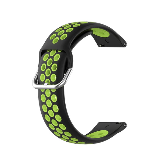 For Samsung Galaxy Watch4 44mm Two-color Silicone Watch Band(Black Lime Green) - Watch Bands by buy2fix | Online Shopping UK | buy2fix