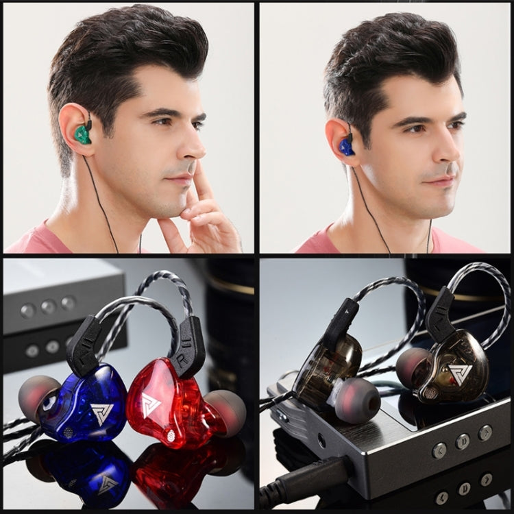 QKZ AK6 3.5mm In-Ear Wired Subwoofer Sports Earphone, Cable Length: About 1.2m(Blue and Red) - In Ear Wired Earphone by QKZ | Online Shopping UK | buy2fix