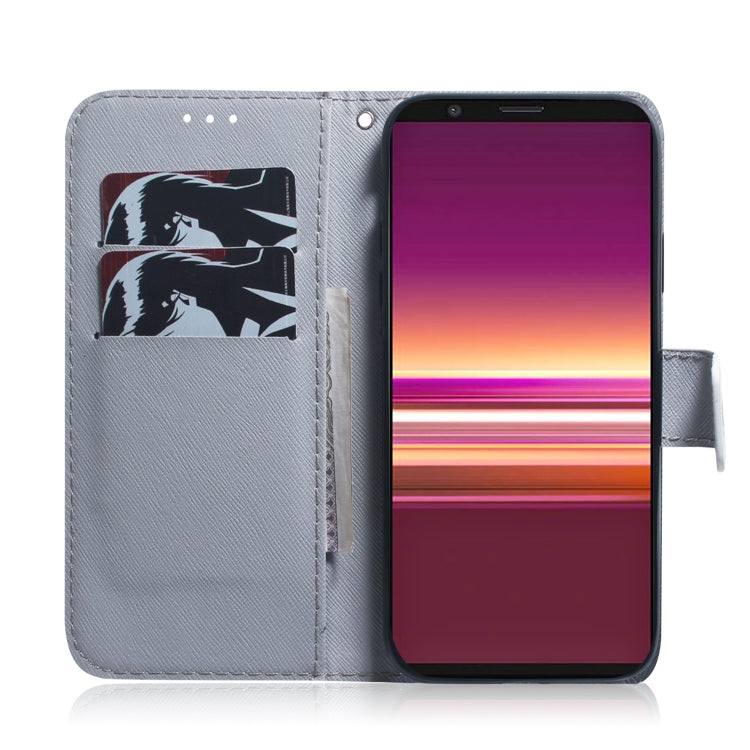 For Sony Xperia 5 Coloured Drawing Pattern Horizontal Flip PU Leather Case with Holder & Card Slots & Wallet(Lion) - Sony Cases by buy2fix | Online Shopping UK | buy2fix