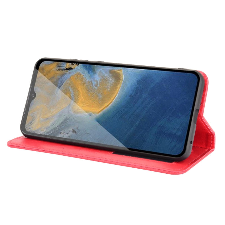 For ZTE Blade A51 Magnetic Buckle Retro Crazy Horse Texture Horizontal Flip Leather Case with Holder & Card Slots & Photo Frame(Red) - ZTE Cases by buy2fix | Online Shopping UK | buy2fix