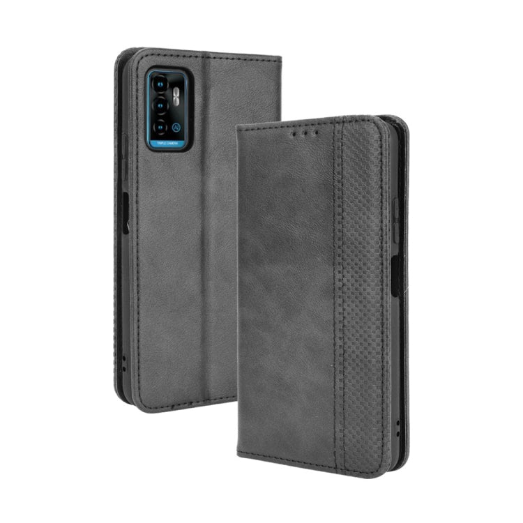 For ZTE Blade A71 Magnetic Buckle Retro Crazy Horse Texture Horizontal Flip Leather Case with Holder & Card Slots & Photo Frame(Black) - ZTE Cases by buy2fix | Online Shopping UK | buy2fix