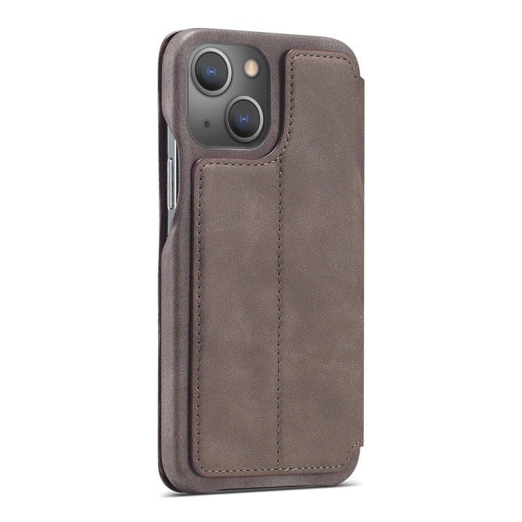 For iPhone 13 LC.IMEEKE Hon Ancient Series Horizontal Flip Leather Case with Holder & Card Slot(Coffee) - iPhone 13 Cases by LC.IMEEKE | Online Shopping UK | buy2fix