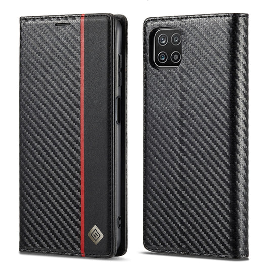 LC.IMEEKE Carbon Fiber PU + TPU Horizontal Flip Leather Case with Holder & Card Slot & Wallet For Samsung Galaxy A22 5G(Vertical Black) - Galaxy Phone Cases by LC.IMEEKE | Online Shopping UK | buy2fix