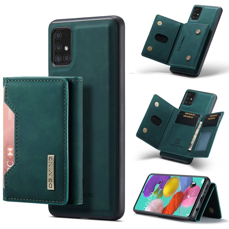 For Samsung Galaxy A51 DG.MING M2 Series 3-Fold Multi Card Bag Back Cover Shockproof Case with Wallet & Holder Function(Green) - Galaxy Phone Cases by DG.MING | Online Shopping UK | buy2fix