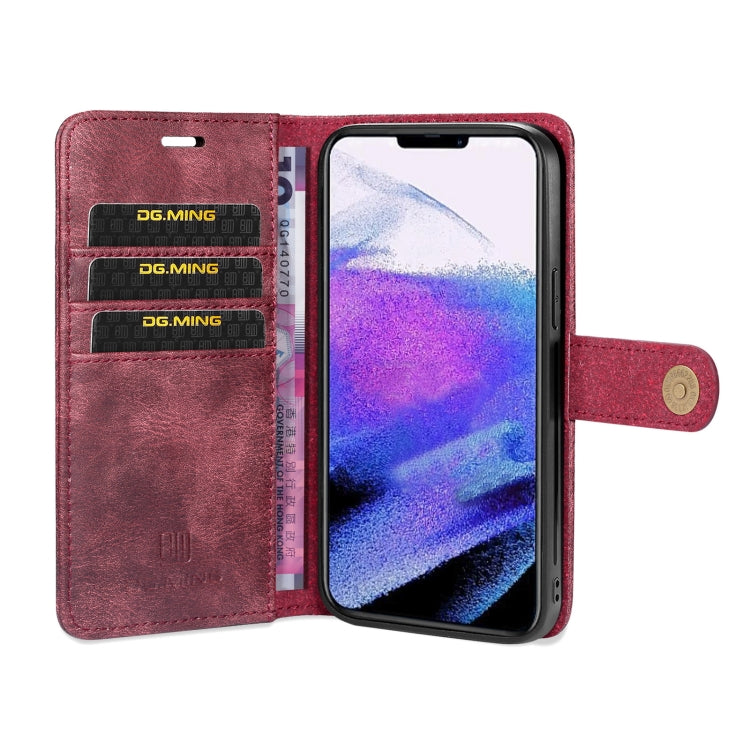 For iPhone 13 Pro DG.MING Crazy Horse Texture Flip Detachable Magnetic Leather Case with Holder & Card Slots & Wallet (Red) - iPhone 13 Pro Cases by DG.MING | Online Shopping UK | buy2fix