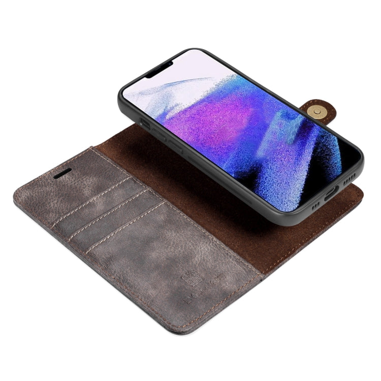 For iPhone 13 Pro Max DG.MING Crazy Horse Texture Flip Detachable Magnetic Leather Case with Holder & Card Slots & Wallet (Grey) - iPhone 13 Pro Max Cases by DG.MING | Online Shopping UK | buy2fix