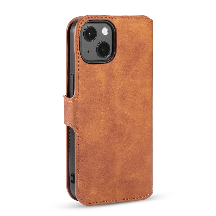 For iPhone 13 mini DG.MING Retro Oil Side Horizontal Flip Leather Case with Holder & Card Slots & Wallet (Brown) - iPhone 13 mini Cases by DG.MING | Online Shopping UK | buy2fix