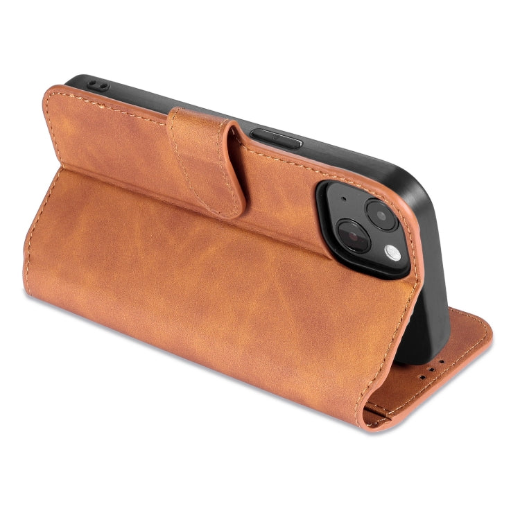 For iPhone 13 mini DG.MING Retro Oil Side Horizontal Flip Leather Case with Holder & Card Slots & Wallet (Brown) - iPhone 13 mini Cases by DG.MING | Online Shopping UK | buy2fix