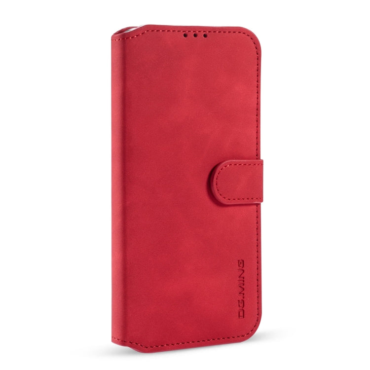 For iPhone 13 mini DG.MING Retro Oil Side Horizontal Flip Leather Case with Holder & Card Slots & Wallet (Red) - iPhone 13 mini Cases by DG.MING | Online Shopping UK | buy2fix